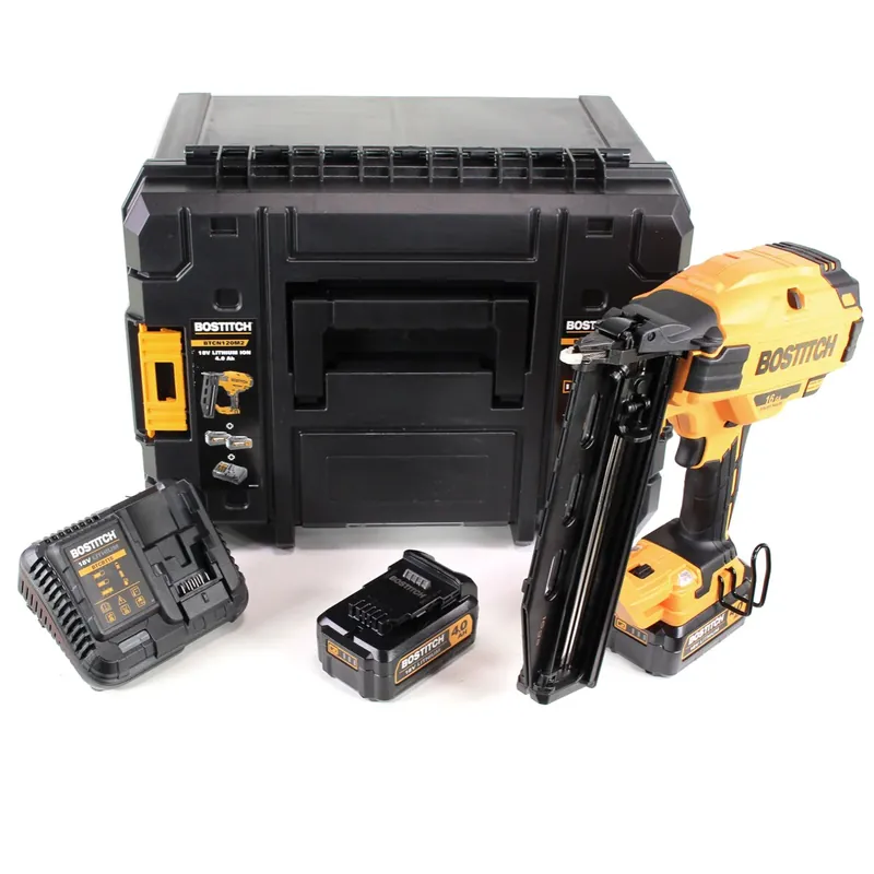 Sonderaktion Bostitch BTCN 120 M2 Brushless 18 V Akku 16GA Stauchkopfnagler mit 2 x 4,0 Ah Akku + Ladegerät in TStak VI Box