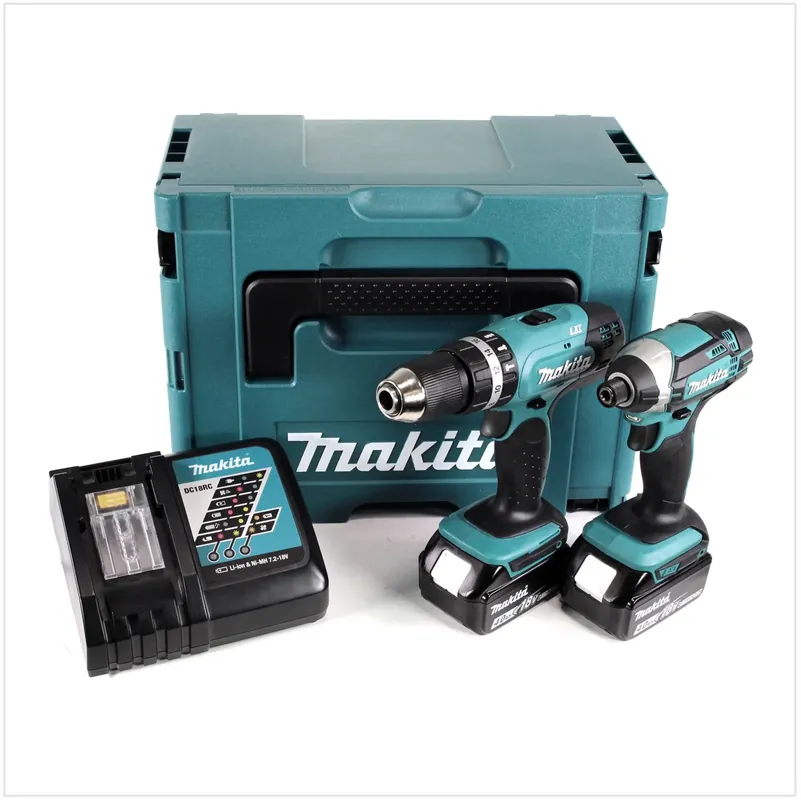 Heißes Angebot Makita DHP 453 Akku Schlagbohrschrauber 18V 42Nm + DTD 152 Schlagschrauber 18V 165Nm + 2x Akkus 4,0Ah + Ladegerät im Makpac