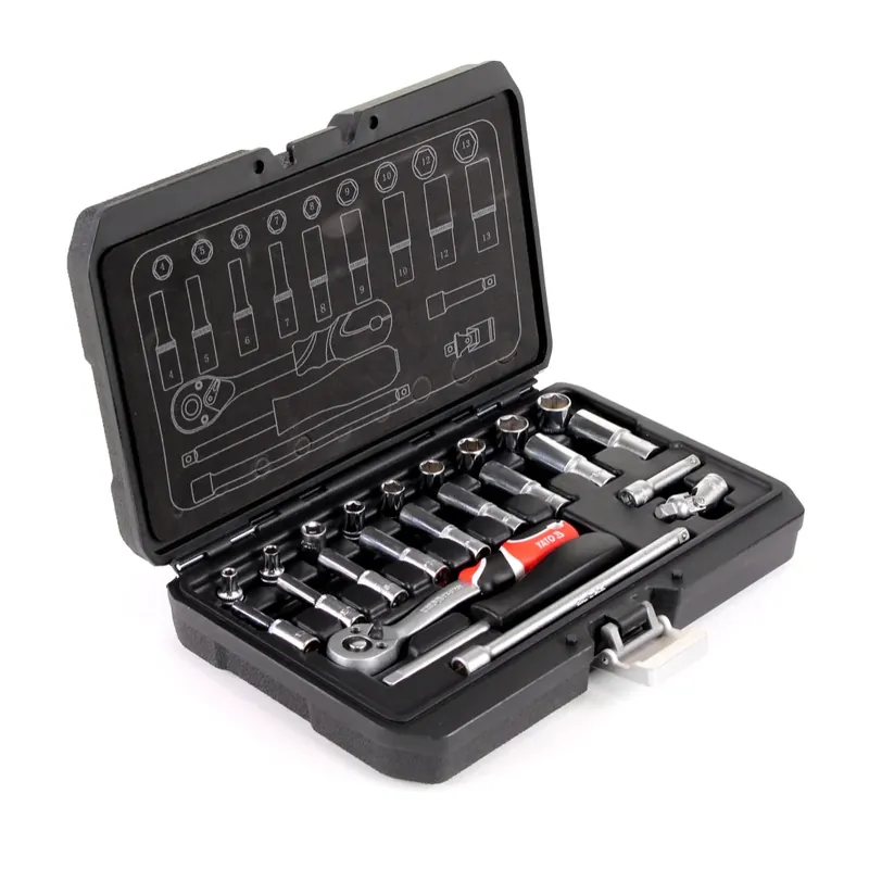 Yato YT-14451 Knarrenkasten 23 tlg. Steckschlüssel Stecknuss Satz 1/4" inkl. Nüsse Ratsche Handgriff Aktuell