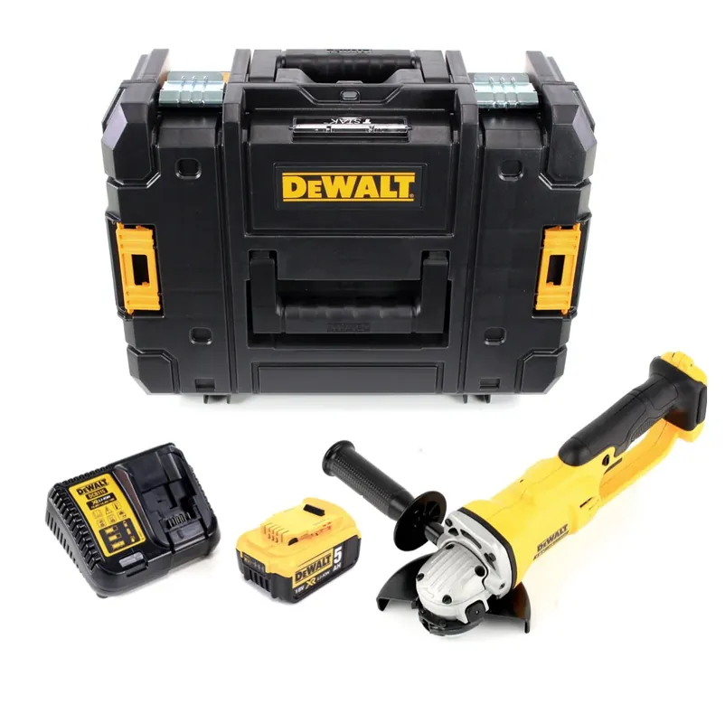 DeWalt DCG 412 P1 Akku Winkelschleifer 18V 125mm + 1x Akku 5,0Ah + Ladegerät + TSTAK Kracherpreis