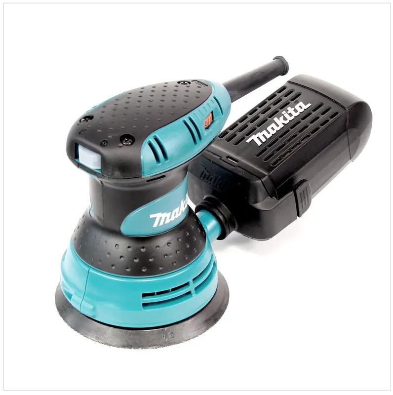 Makita BO 5031 - 300 W Exzenterschleifer / Schleifmaschine mit 125 mm Ø + Makita Schleifpapier 125 mm Körnung 80 Klett 10er Pack (P-43555) Top-Angebot
