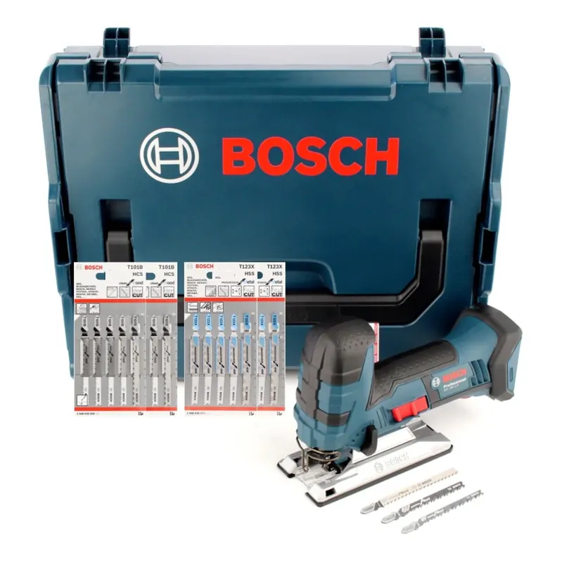 Letzte Chance Bosch GST 18 V-LI S Akku Stichsäge 18V Solo + L-Boxx + 20x Stichsägeblätter Holz/Metall - ohne Akku, ohne Ladegerät