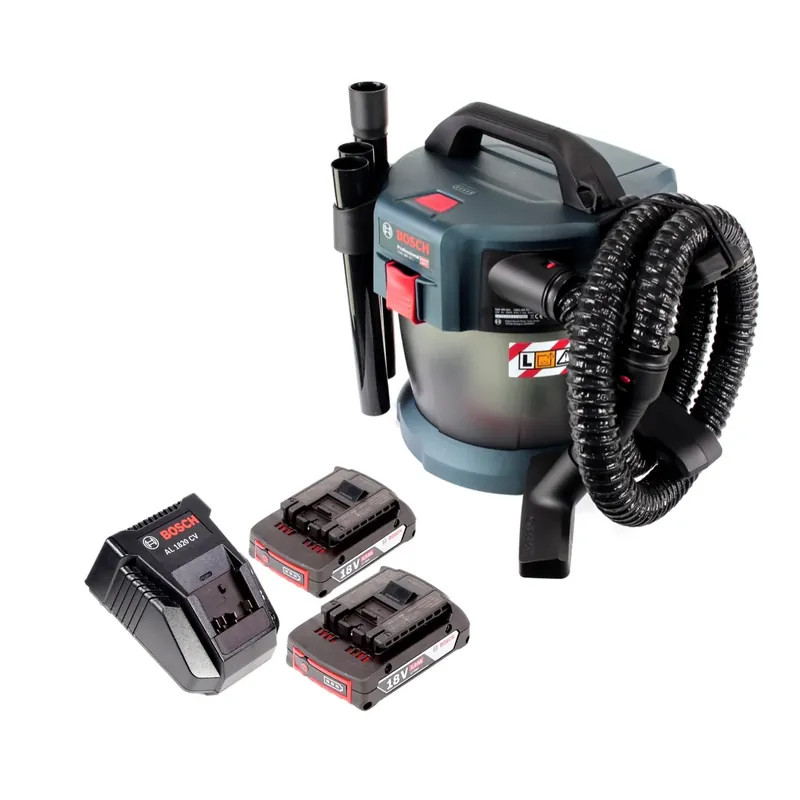 Preisknaller Bosch GAS 18V-10 L Professional Li-Ion Akku Staubsauger Nass- und Trockensauger + 2x GBA 2,0 Ah Akku + AL 1820 CV Ladegerät