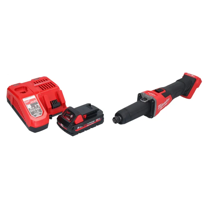 Milwaukee M18 FDGRB-301 Akku Geradschleifer 18 V 50 mm Brushless + 1x Akku 3,0 Ah + Ladegerät Solange Der Vorrat Reicht