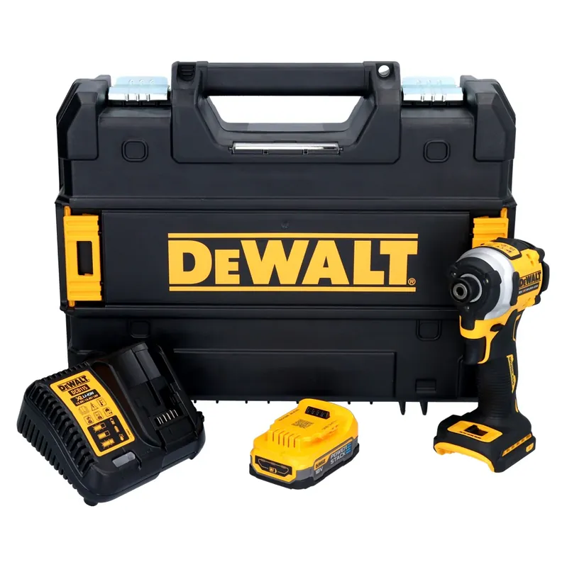 DeWalt DCF 850 E1T Akku Schlagschrauber 18 V 205 Nm 1/4" Brushless + 1x Akku 1,7 Ah + Ladegerät + TSTAK Abverkauf