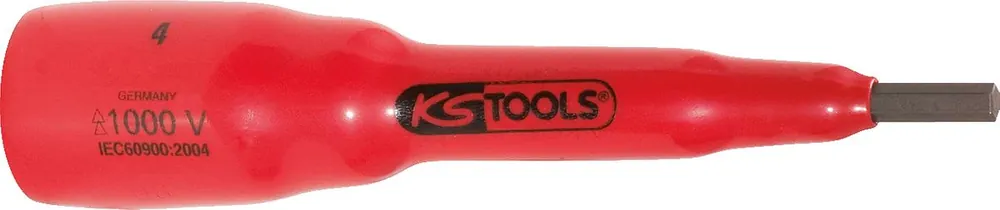 KS TOOLS 3/8" Bit-Stecknuss mit Schutzisolierung für Innensechskant-Schrauben, 4mm, 82mm lang ( 117.3861 ) Direkt Vom Hersteller