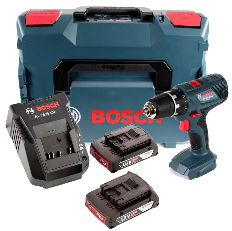 Bosch Professional GSR 18V-21 Akku Bohrschrauber 18V 55Nm + 2x Akku 2,0Ah + Ladegerät + L-Boxx Direkt Vom Hersteller