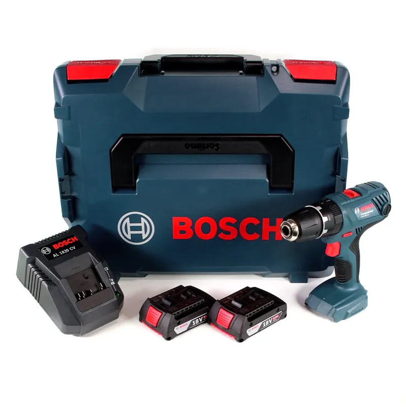 Bosch Professional GSB 18V-21 Akku Schlagbohrschrauber 18V 55Nm + 2x Akku 2,0Ah + Ladegerät + L-Boxx Sonderaktion