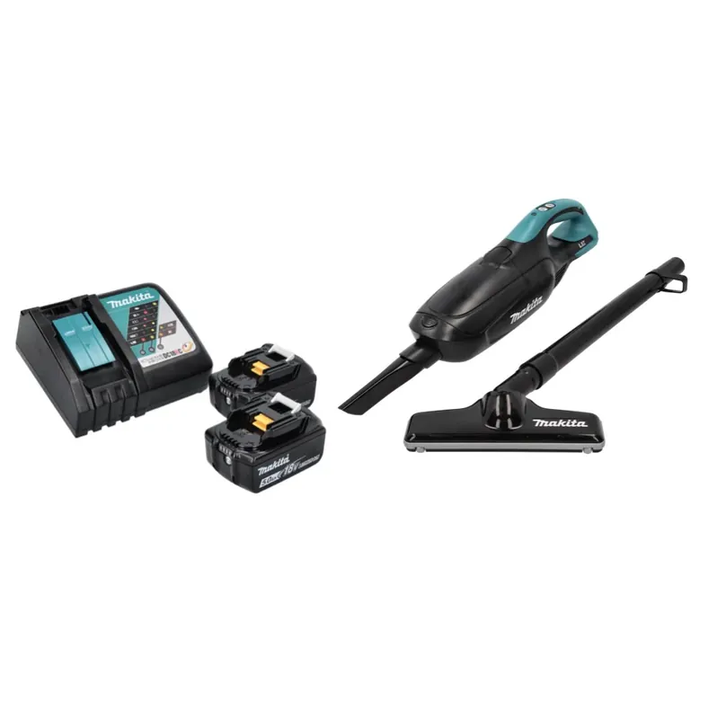 Makita DCL 182 RT B Akku Staubsauger 18 V Schwarz + 2x Akku 5,0 Ah + Ladegerät Super-Preis