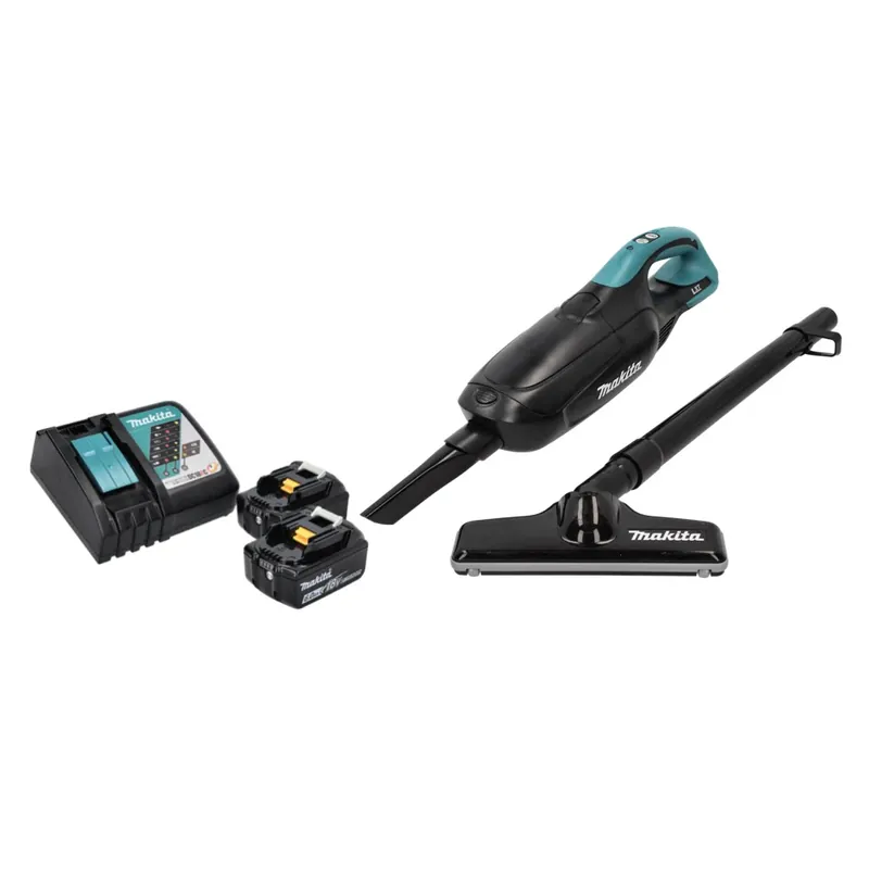 Echt Makita DCL 182 RG B Akku Staubsauger 18 V Schwarz + 2x Akku 6,0 Ah + Ladegerät