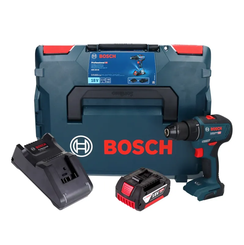 Preisreduziert Bosch GSR 18V-55 Akku Bohrschrauber 18 V 55 Nm Brushless + 1x Akku 4,0 Ah + Ladegerät + L-Boxx