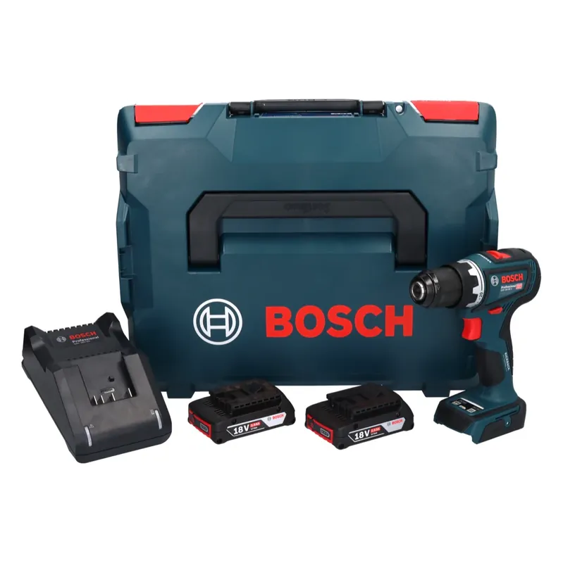 Bosch GSR 18V-90 C Professional Akku Bohrschrauber 18 V 64 Nm Brushless + 2x Akku 2,0 Ah + Ladegerät + L-Boxx Highlight