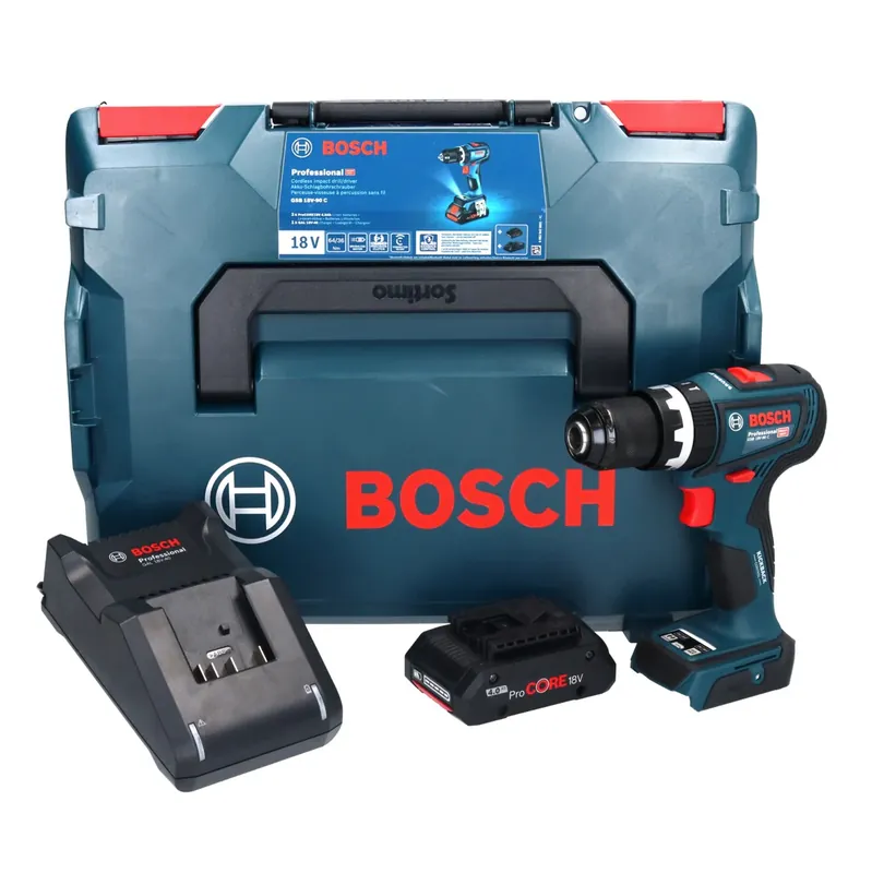 Sale Bosch GSB 18V-90 C Professional Akku Schlagbohrschrauber 18 V 64 Nm Brushless + 1x ProCORE Akku 4,0 Ah + Ladegerät + L-Boxx