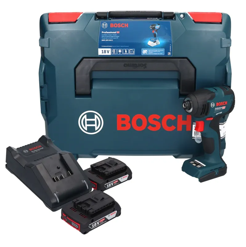 Sonderaktion Bosch GDR 18V-210 C Professional Akku Drehschlagschrauber 18 V 210 Nm 1/4" + 2x Akku 2,0 Ah + Ladegerät + L-BOXX