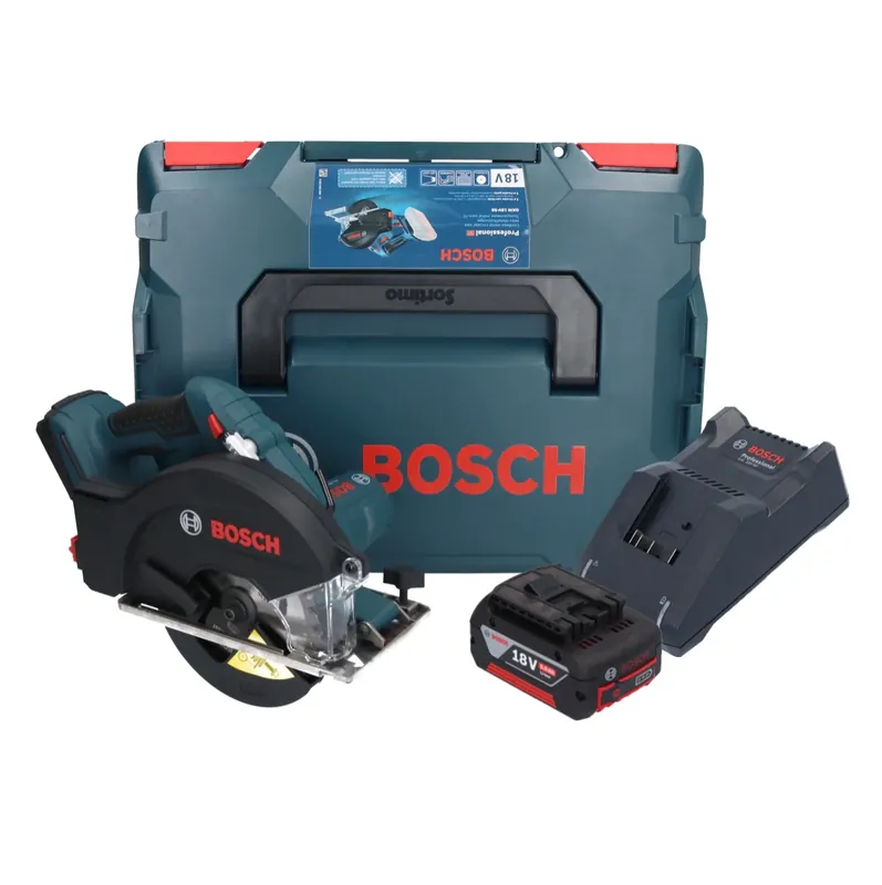 Versand Am Gleichen Tag Bosch GKM 18V-50 Professional Akku Metall Handkreissäge 18 V 136 mm Brushless + 1x Akku 5,0 Ah + Ladegerät + L-Boxx