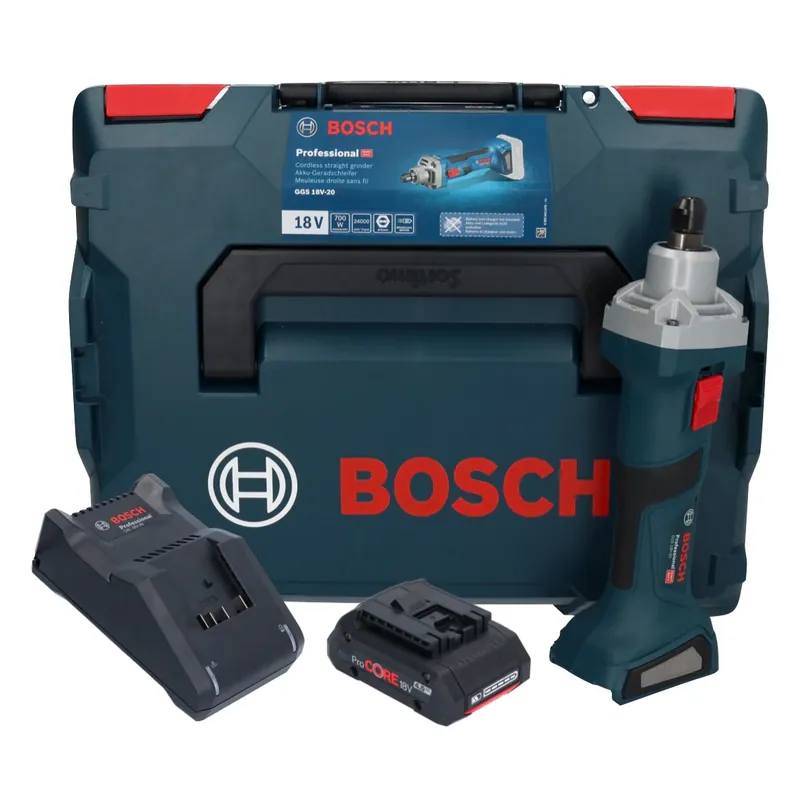 Bosch GGS 18V-20 Akku Geradschleifer 18 V Brushless + 1x ProCORE Akku 4,0 Ah + Ladegerät + L-BOXX Begrenztes Angebot