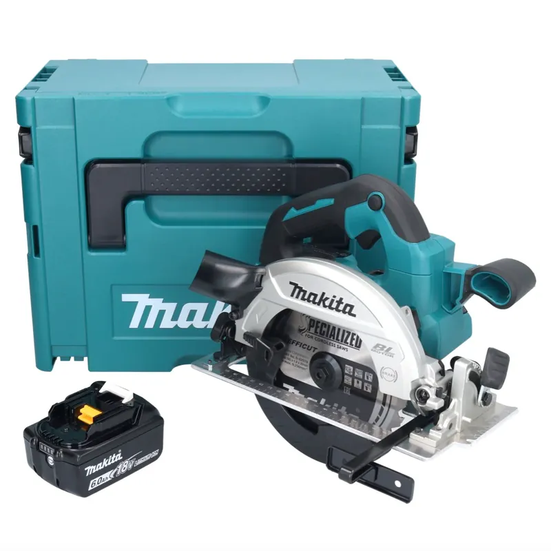 Garantierte Lieferung Makita DHS 661 G1JU Akku Handkreissäge 18 V 165 mm Brushless + 1x 6,0Ah Akku + Makpac - ohne Ladegerät