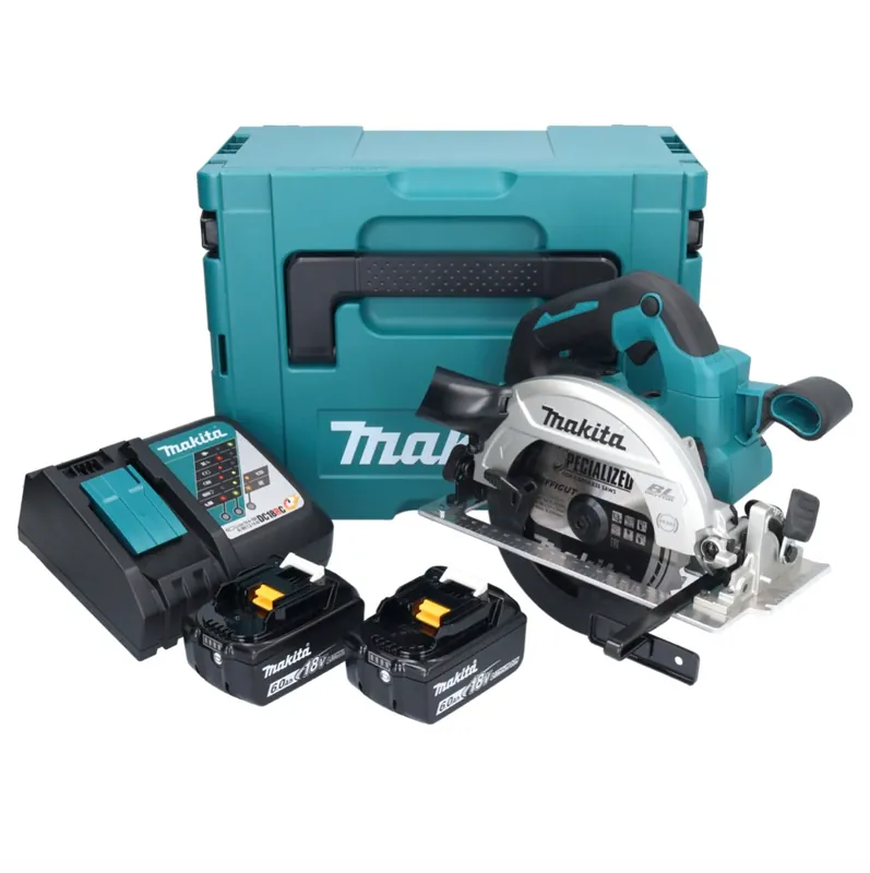 Bestseller Makita DHS 661 RGJU Akku Handkreissäge 18 V 165 mm Brushless + 2x 6,0Ah Akku + Ladegerät + Makpac