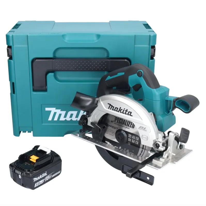 Makita DHS 661 F1JU Akku Handkreissäge 18 V 165 mm Brushless + 1x 3,0 Ah Akku + Makpac - ohne Ladegerät Geprüft