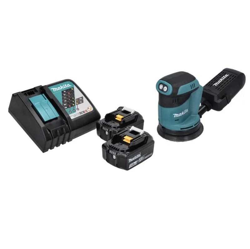 Makita DBO 180 RF Akku Exzenterschleifer 18 V 125 mm + 2x Akku 3,0 Ah + Ladegerät Jetzt Bestellen