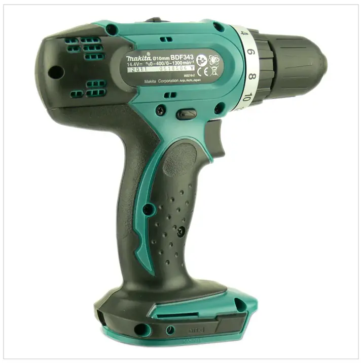Schnäppchen Makita BDF 343 14,4V Li-Ion Akku Bohrschrauber: mit 1x Dinotech Akku 14,4V 3Ah ohne Lader und ohne Koffer
