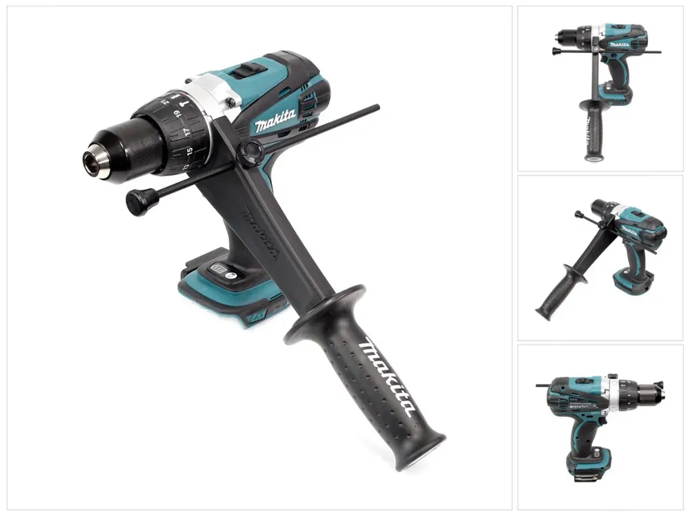 Schnäppchen Makita BHP 458 Z LXT 18 V Li-Ion Akku Schlagbohrschrauber Solo - nur das Gerät ohne Zubehör, mit Seitengriff
