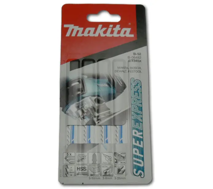 Makita 5 Stück B-06482 Universal-Sägeblatt B-52 für Makita Stichsägen BJV 180 4350 4351 FCT JV 100 D Finale Aktion
