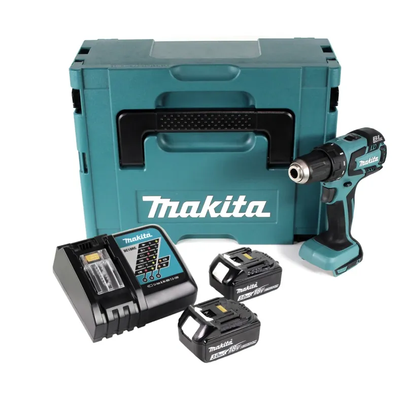 Wochenendangebot Makita BDF 459 RFJ Akku Bohrschrauber 18V 45Nm + 2x Akkus 3,0Ah + Ladegerät im Makpac 2
