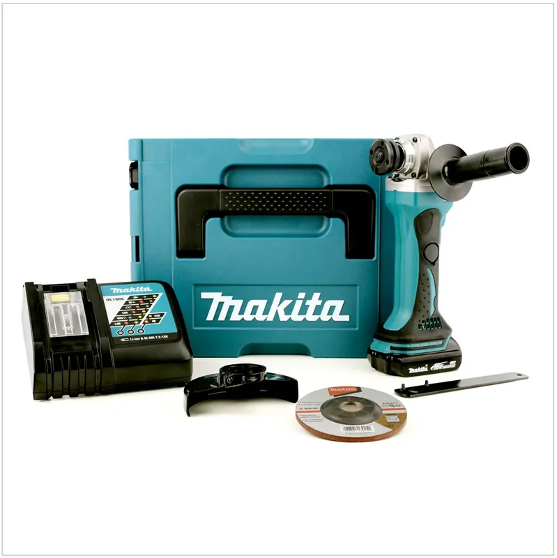 Finale Aktion Makita DGA 452 RY1J Akku Winkelschleifer 18V 115mm + 1x Akku 1,5Ah + Ladegerät + Makpac