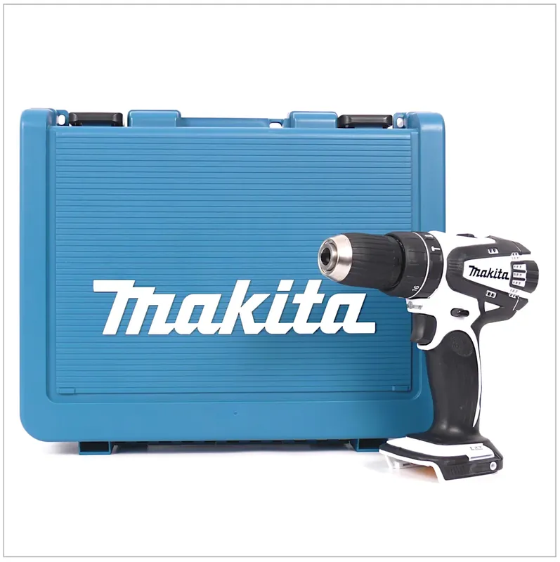 Makita DHP 456 ZK 18 V Li-Ion Akku Schlagbohrschrauber in Weiss inkl. Transportkoffer aus Kunststoff Neuheit