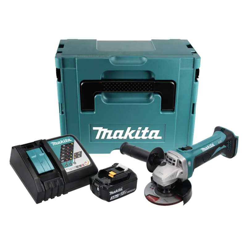 Sichere Zahlung Makita DGA 452 RF1J Akku Winkelschleifer 18 V 115 mm + 1x Akku 3,0 Ah + Ladegerät + Makpac
