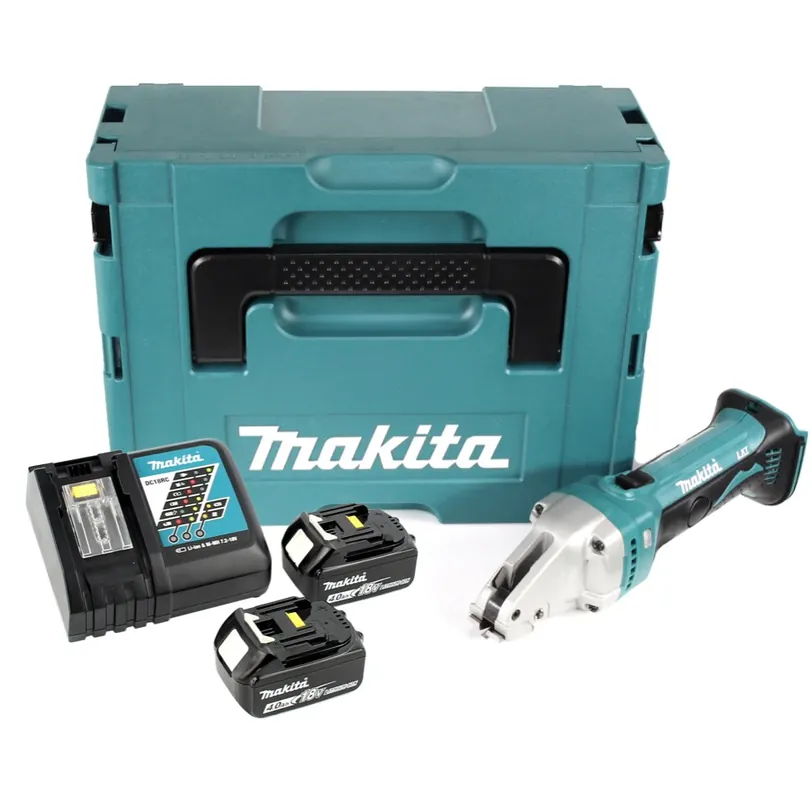 Makita DJS 101 RMJ Akku Blechschere 18V + 2x Akku 4,0Ah + Ladegerät + Makpac Neu