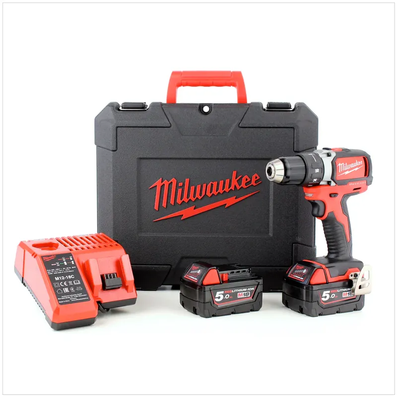 Rabatt Milwaukee M18 BLDD 502 C 18 V Brushless Akku - Bohrschrauber + 2x 5.0 Ah Red Li-Ion Akku + Lader + Koffer ( 4933448458 )
