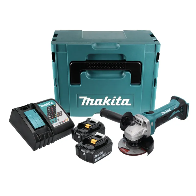 Must-Have Makita DGA 452 RFJ Akku Winkelschleifer 18 V 115 mm + 2x Akku 3,0 Ah + Ladegerät + Makpac