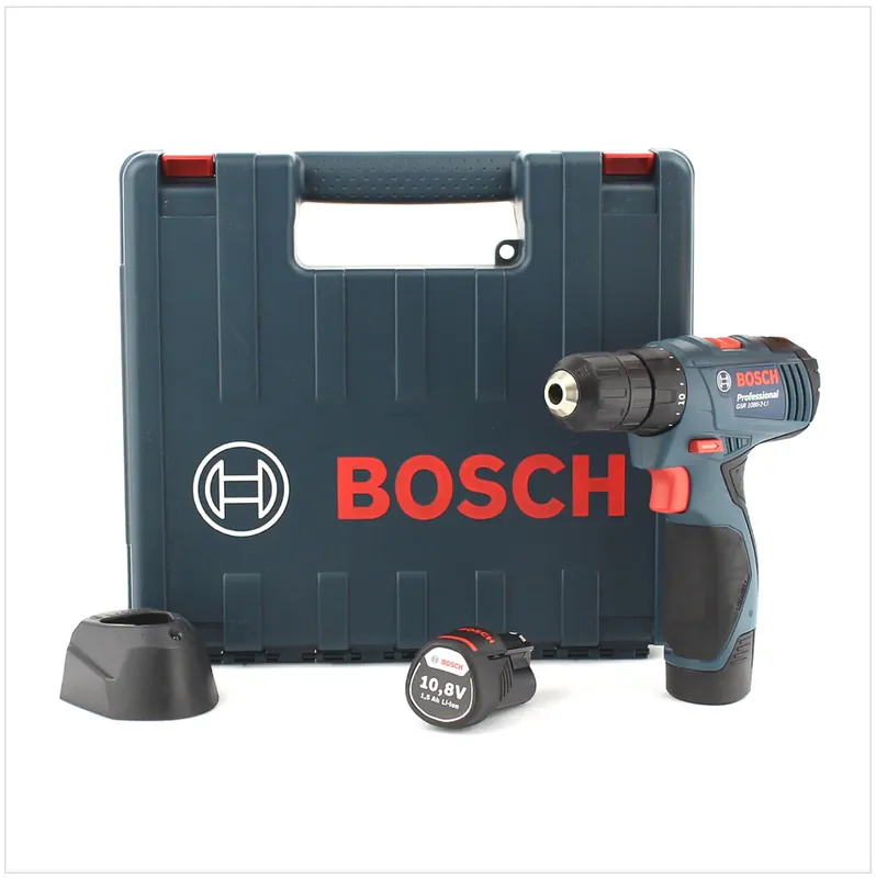 Bosch GSR 1080-2-Li Professional 10,8 V Li-Ion Akku Bohr Schrauber mit 2 x Akku 1,5Ah, Ladegerät und Koffer Preisknaller