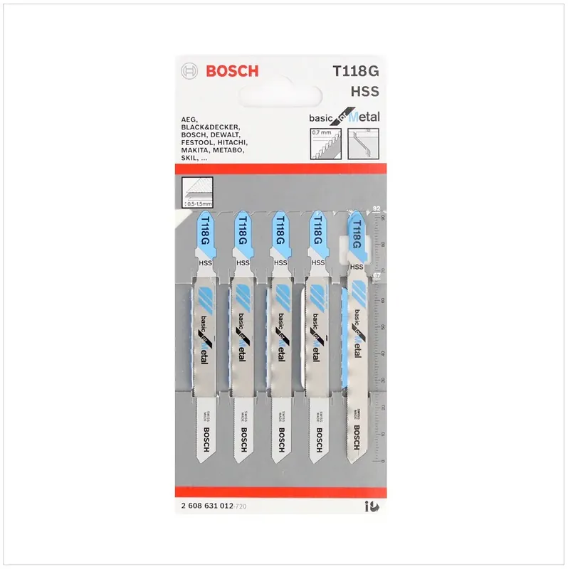 Super-Preis Bosch T 118 G Stichsägeblätter Basic for Metal 5 Stk. 92 mm ( 2608631012 )