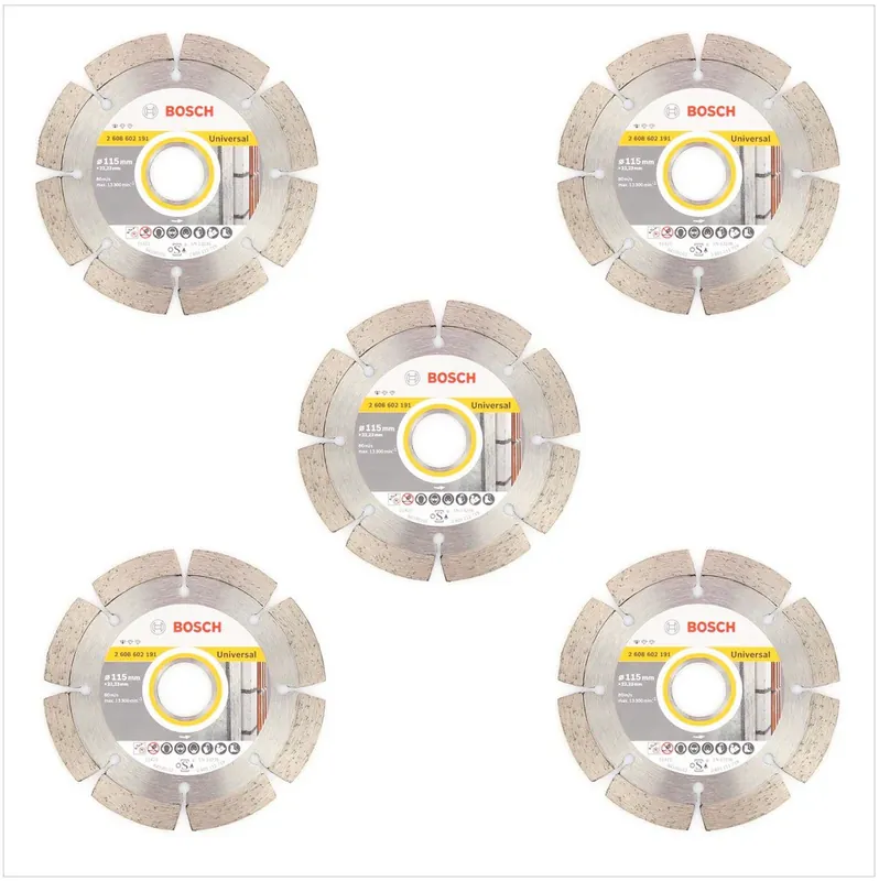 Bosch Diamant Trennscheiben 5 er Set 115 x 22,23 mm Standard for Universal ( 2608602191 ) Abverkauf