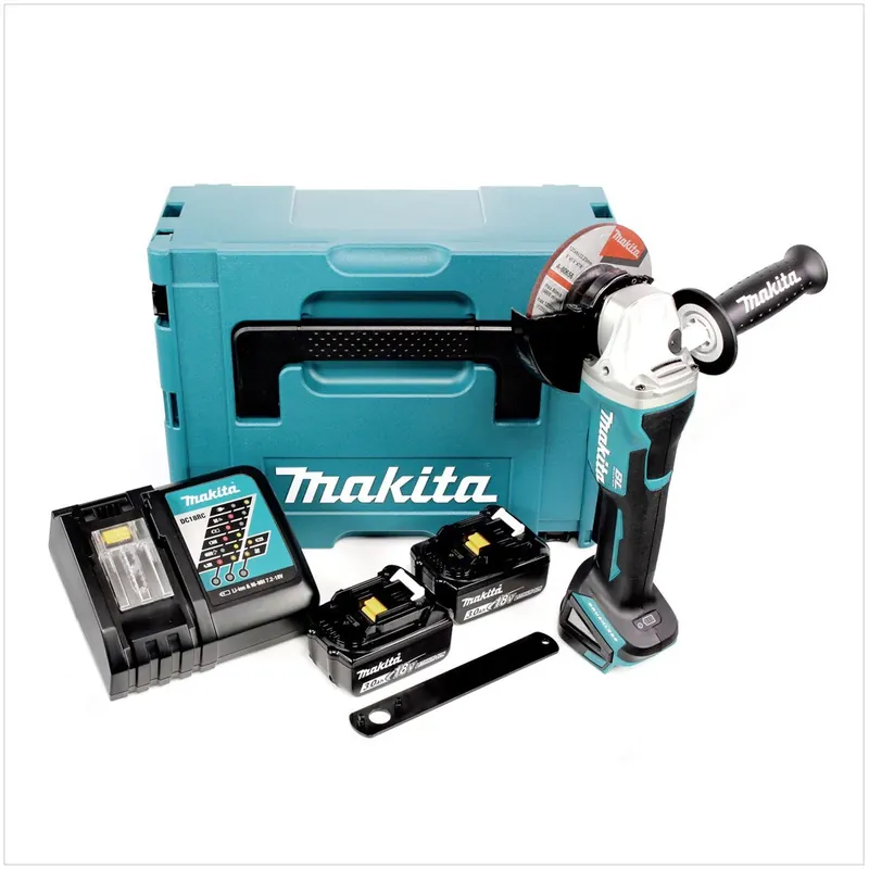 Meistverkauft Makita DGA 505 RFJ Akku Winkelschleifer 18V 125mm Brushless + 2x Akku 3,0Ah + Ladegerät + Makpac