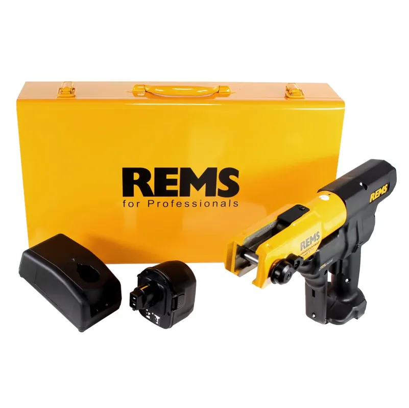 REMS Akku Press ACC 14,4 V Akku Radialpresse mit Zwangsablauf im Stahlblechkasten + 1 x 3,0 Ah Akku + Ladegerät ( 571014 ) Bestpreis