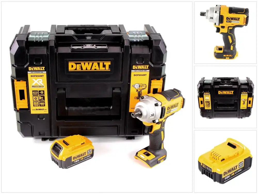 Echt DeWalt DCF 894 NT Akku Schlagschrauber 18 V 447 Nm 1/2" Brushless + 1x Akku 4,0 Ah + TSTAK - ohne Ladegerät