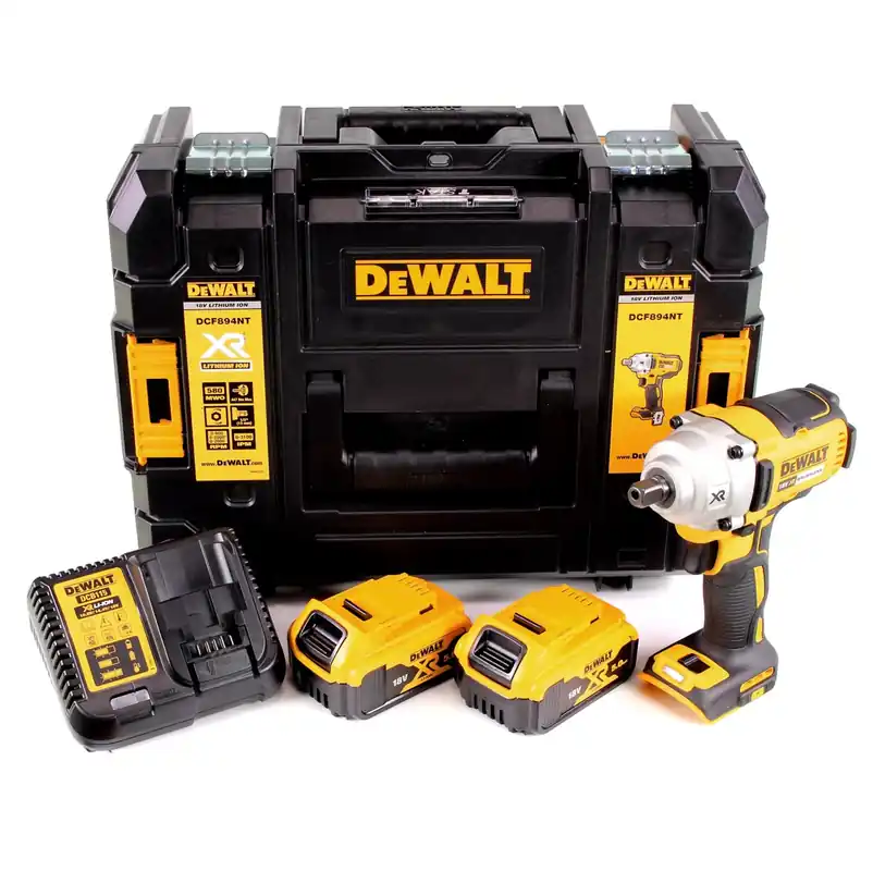 DeWalt DCF 894 P2 Akku Schlagschrauber 18 V 447 Nm 1/2" Brushless + 2x Akku 5,0 Ah + Ladegerät + TSTAK Sonderaktion