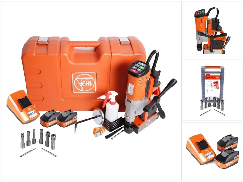 Versand Am Gleichen Tag FEIN AKBU 35 PMQW 18 V Brushless Li-Ion Akku Magnet Kernbohrmaschine 35 mm im Koffer + Bohrer-Set + 2x 5,2 Ah Akku + Ladegerät