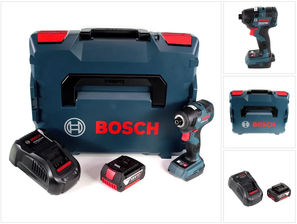 Bosch GDR 18 V-200 C Akku Drehschlagschrauber 18 V 1/4" in L-Boxx + 1 x 6,0 Ah Akku + Ladegerät Finale Aktion