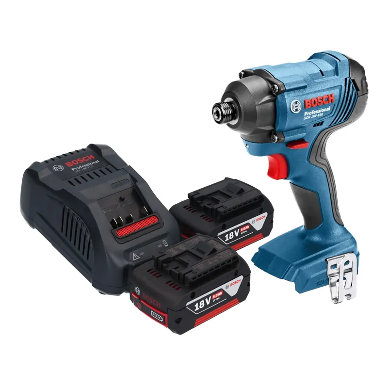 Must-Have Bosch GDR 18V-160 Professional Akku Drehschlagschrauber 18 V 160 Nm 1/4" + 2x Akku 5,0 Ah + Ladegerät
