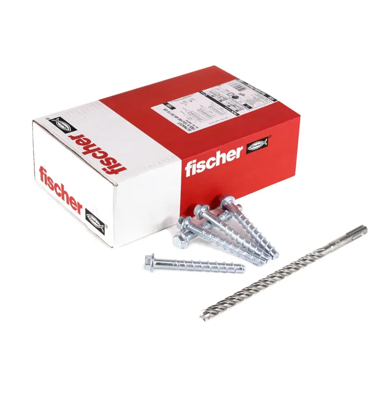 Fischer ULTRACUT FBS II Betonschraube 10x100 mm 300 Stk. ( 3x 548743 ) Sechskantkopf SW15 Unterlegscheibe galvanisiert verzinkt + Makita NEMESIS 2 Hammer und Beton Bohrer SDS-Plus 10x215 ( B-58213 ) Sonderangebot