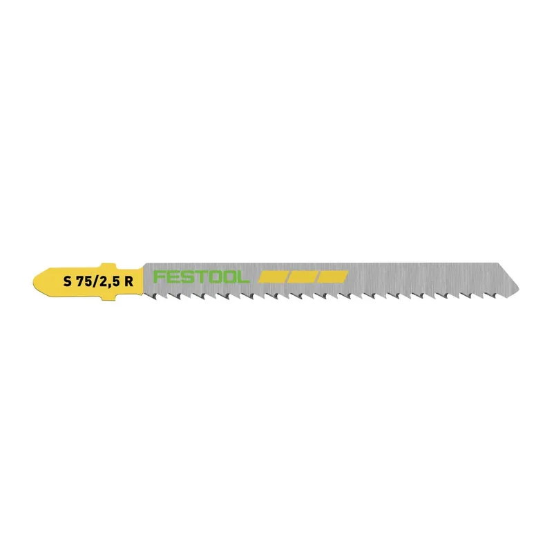 Festool S 75/2,5 R/25 WOOD Fine Cut Stichsägeblatt 75 mm 25 Stk. ( 5x 204259 ) Verzahnung umgekehrt, konisch geschliffen für sauberen Schnitt, HCS Stahl Begrenztes Angebot