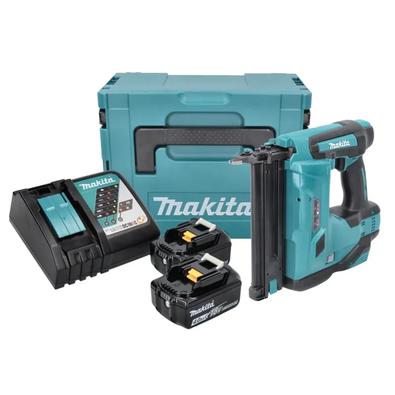 Abverkauf Makita DBN 500 RMJ Akku Stauchkopfnagler 18 V 15-50 mm + 2x Akku 4,0 Ah + Ladegerät + Makpac