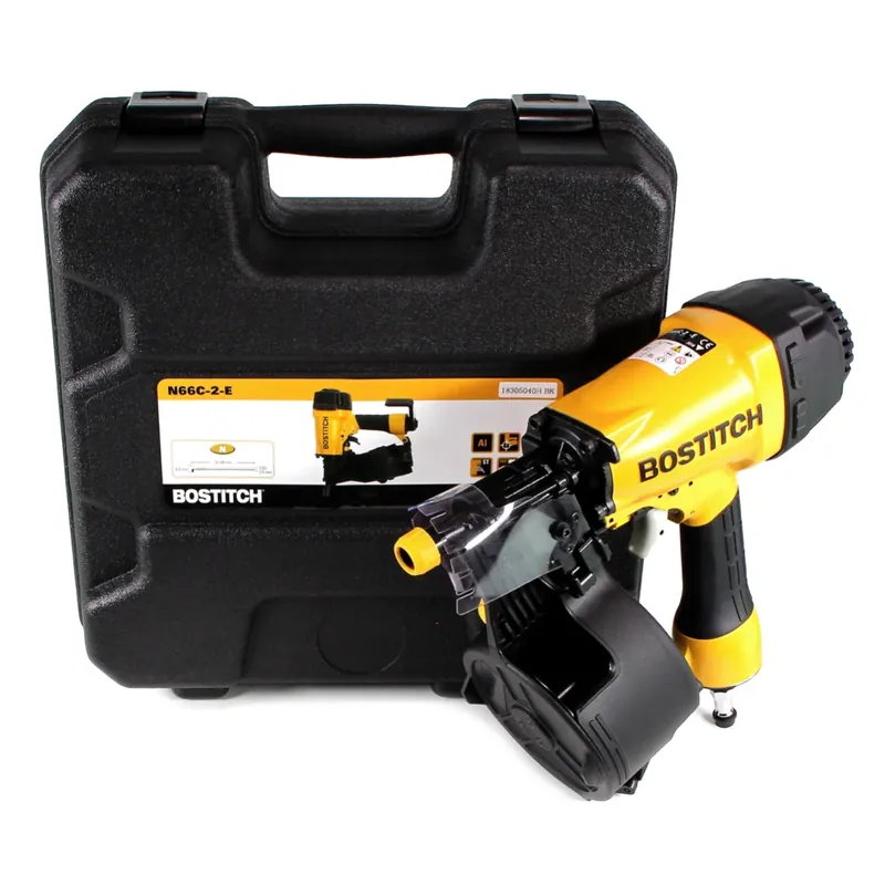 Bostitch N66C-2-E Druckluft Nagler Coilnagler bis 8,3 Bar 32 - 64 mm x 2,03 - 2,5 mm mit Einzelauslösung und Aluminium-Gehäuse im Tragekoffer Heißes Angebot