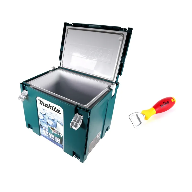 Makita Makpac 4 System Koffer Kühlbox 18 Liter Volumen mit Isolierauskleidung (198253-4) + Wiha Flaschenöffner (9872) Schneller Versand