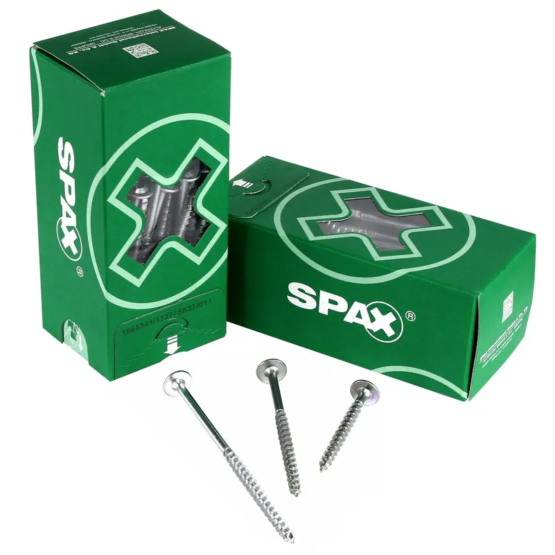 SPAX HI.FORCE Tellerkopfschraube 8,0 x 100 mm 250 Stk. ( 5x 0251010801005 ) Vollgewinde Torx T-STAR plus T40 WIROX 4CUT Finale Aktion